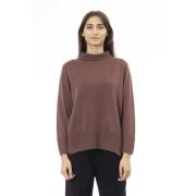 Alpha Studio Dolcevita Sweater med Sidslitsar Brown, Dam