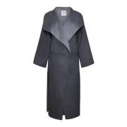 TotêMe Oversized Wool Cashmere Coat Gray, Dam