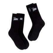 Patta Script Logo Sport Socks Set Black, Unisex