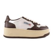 Autry Vit/Kastanj Läder Platform Sneakers Brown, Dam