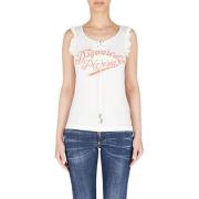 Dsquared2 Vit Bomull Pizza Cami Topp White, Dam