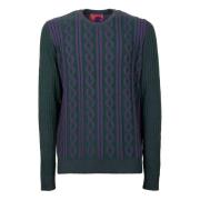 Gallo Grön Ull Cashmere Crew-Neck Sweater Multicolor, Herr