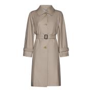 Max Mara Beige Trench Coat med Midjebälte Beige, Dam