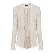 Balmain Ostrukturerad stickad tröja Beige, Herr