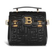 Balmain B-Buzz 23 quiltad läderväska Black, Dam