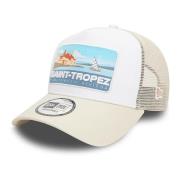 New Era Vit St Tropez Sommar Trucker Keps White, Herr