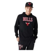 New Era Svart Bulls Team Logo Hoodie Black, Herr