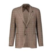 Lardini Rutig Blazer med Kashmir Brown, Herr