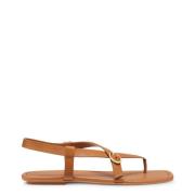 Stuart Weitzman Minimalistisk Strappy Sandal Beige, Dam