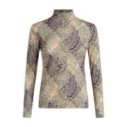 Etro Elegant Ullblandning Beige Topp Multicolor, Dam