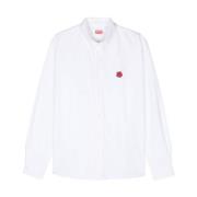 Kenzo Vit Blomma Broderad Skjorta White, Herr