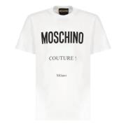 Moschino Vit T-shirt med logotryck White, Herr