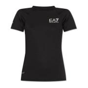 Emporio Armani EA7 T-shirt med tryckt logotyp Black, Dam