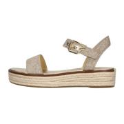 Michael Kors Guld Glitter Espadrille Sandaler Yellow, Dam