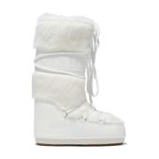 Moon Boot Snöskor med PVC-bas och fuskpäls White, Dam