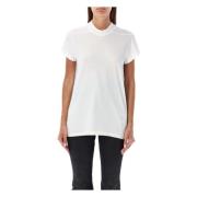 Rick Owens Hög hals T-shirt med subtila detaljer White, Dam