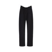 Off White Straight Trousers Black, Dam