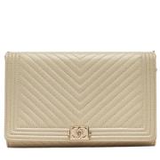 Chanel Vintage Pre-owned Laeder plnbcker Beige, Herr