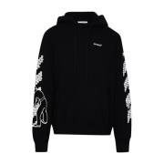 Off White Murpilar Tryckt Slim Hoodie Svart Black, Herr