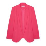 Fiorella Rubino Öppen Front Blazer med Shawl Krage Pink, Dam