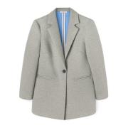 Motivi Neopren Oversize Blazer Jacka Gray, Dam