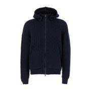 Tagliatore Full Zip Sweaters Blue, Herr