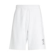 Givenchy Bomull Bermuda Shorts med Logo Print White, Herr