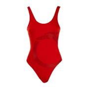 Trussardi Grafiskt Tryck One-Piece Baddräkt Red, Dam