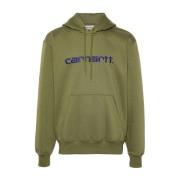 Carhartt Wip Grön Tröja med Huva och Logotyp Green, Herr