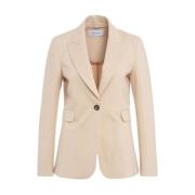 Gender Beige Blazer Aw24 Beige, Dam