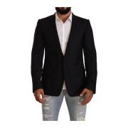 Dolce & Gabbana Lyxig Svart Ull Blazer Black, Herr