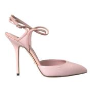 Dolce & Gabbana Rosa Läder Ankelrem Häl Pumps Pink, Dam