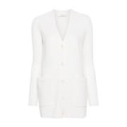 Max Mara Vit Villar Cardigan Sweaters White, Dam