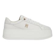 Tommy Hilfiger Ecru Platform Sneaker White, Dam