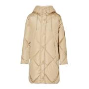 Max Mara Weekend Beige Vattentät Quiltad Dunjacka Beige, Dam