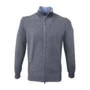 Cashmere Company Zip Sweater Gray, Herr