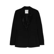 Ermanno Scervino Kristallprydd Svart Blazer Black, Dam