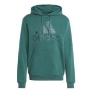 Adidas Essentials French Terry stor Logo Grafisk Hoodie Green, Herr