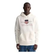 Gant Arkiv Shield Hoodie White, Herr