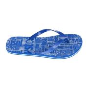 Just Cavalli Blå Logo Flip Flop Sandal Blue, Herr