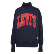 Levi's Grafisk Gardenia Crew Hoodie Blue, Dam