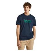 Pepe Jeans Fit Regular Logo T-shirt Blue, Herr