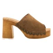 Mustang Coyote Platform Sandals Brown, Dam