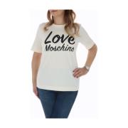 Love Moschino Grafiskt Tryck Dam T-shirt Vår/Sommar White, Dam