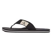 Calvin Klein Jeans Logo Flip Flops Black, Herr