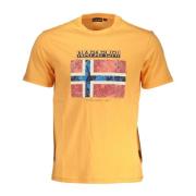 Napapijri Orange Cotton T-Shirt Orange, Herr