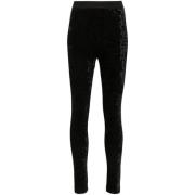 Versace Jeans Couture Sammet Logo Midjeband Leggings Black, Dam