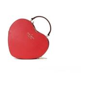 Kate Spade Studded Crossbody Väska med Spade Jacquard Red, Dam