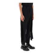 Comme des Garçons Slim Fit Wool Pants with Hip Panels Black, Herr