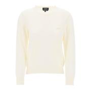 A.p.c. Mjuk Bomull Crewneck Pullover White, Dam